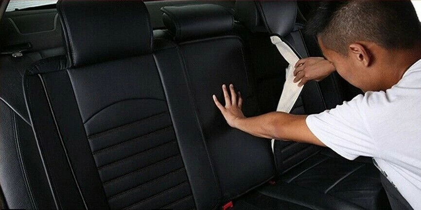 Tutto Nero Ecopelle Set Completo Coprisedili Imbottito per Audi A3 A4 Q3 Q4 Q5 - Immagine 4 di 4