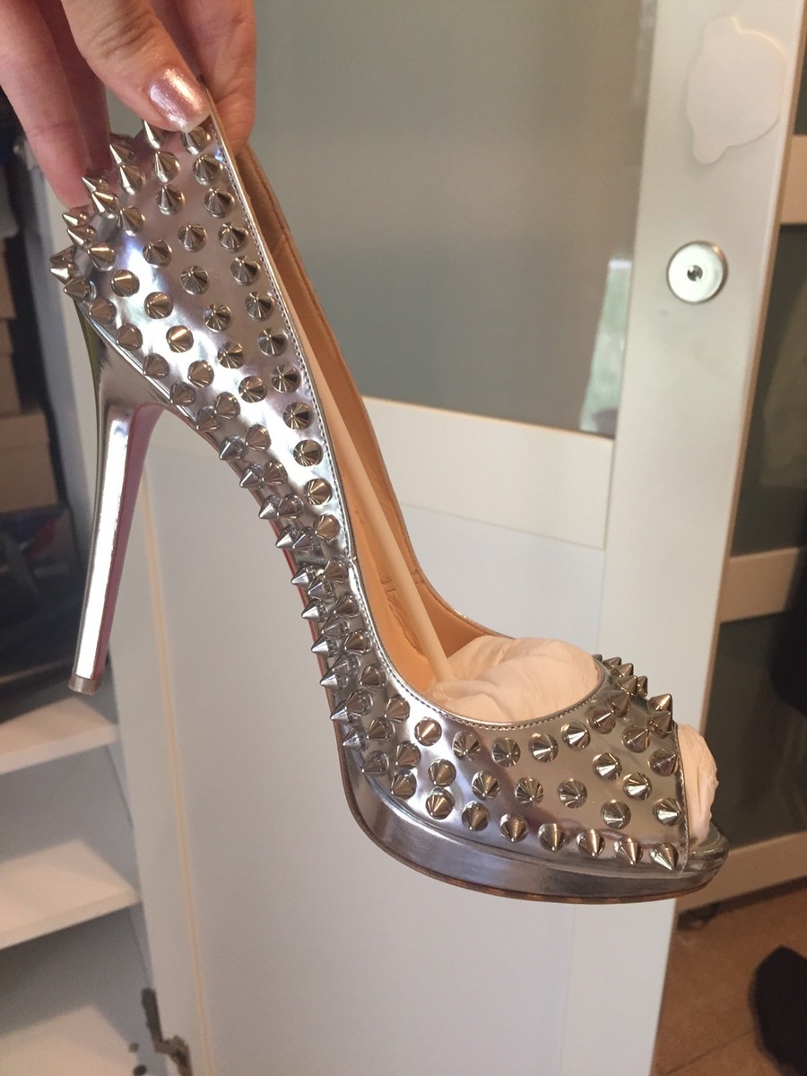 Christian Louboutin シルバー ストラップヒール 楽天市場】クリスチャンルブタン オープントゥ アンクル