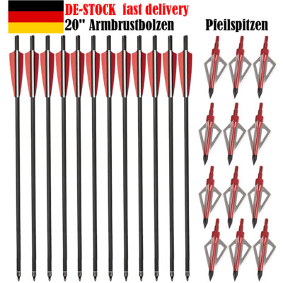 12x 20 Zoll pfeile Carbonpfeile bolzen Bolzen Bogenschießen Jagd / Pfeilspitzen