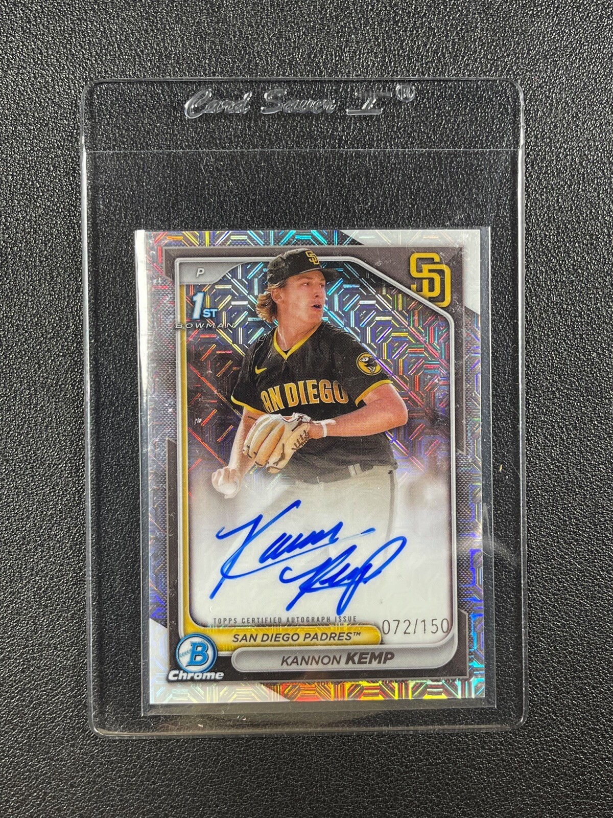 KANNON KEMP 2024 BOWMAN CHROME 1ST PROSPECT HTA CHOICE REFRACTOR AUTO 72/150