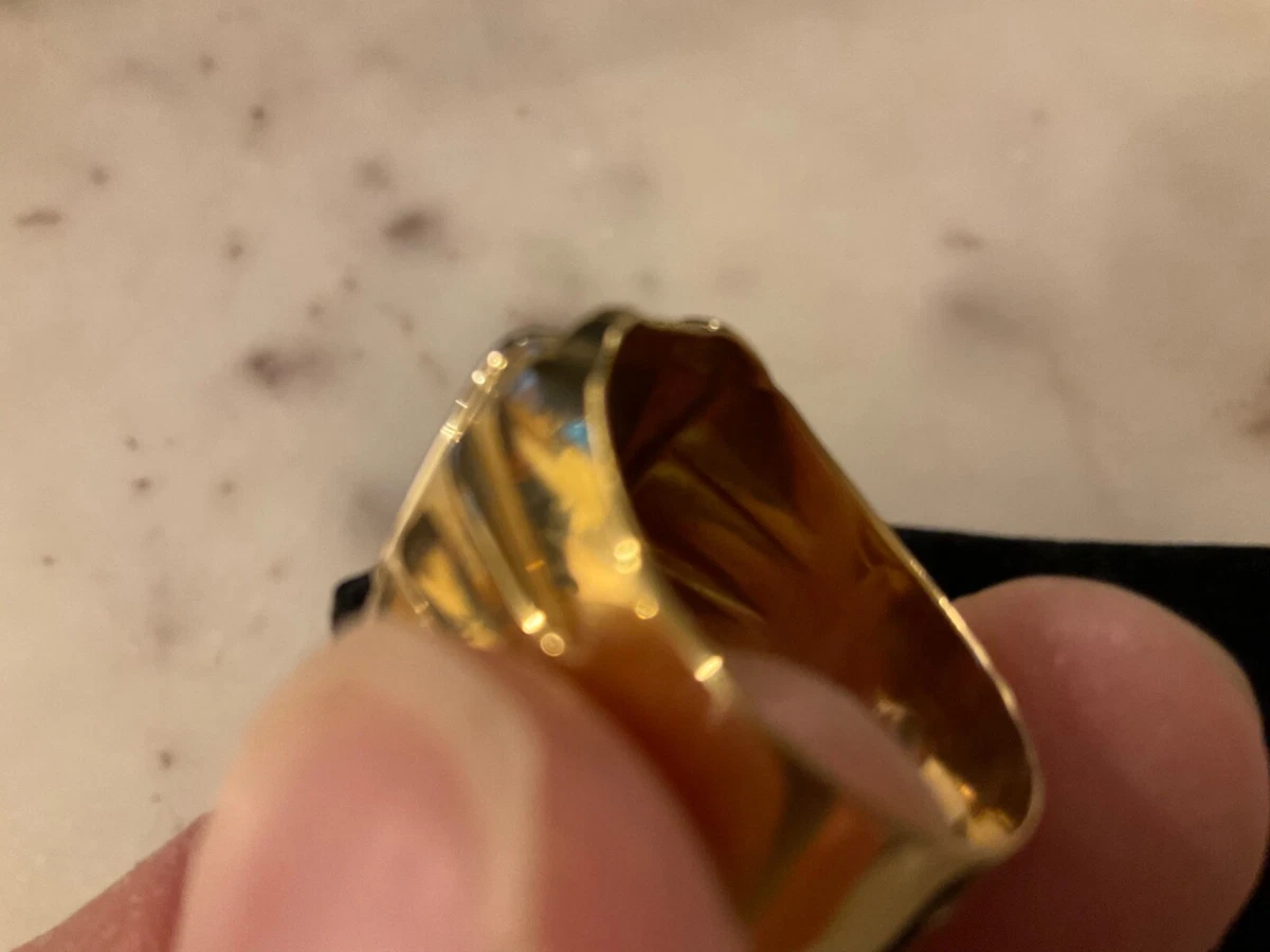 solid 18 k gold mens ring vintage