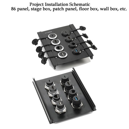 D-Type Data module Socket Round With Cover Dustproof, waterproof Black/Silver - Picture 4 of 32