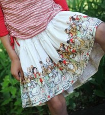 NWT Sz 8, 12 Paper Wings Girls Pied Piper Skirt Cotton Twill