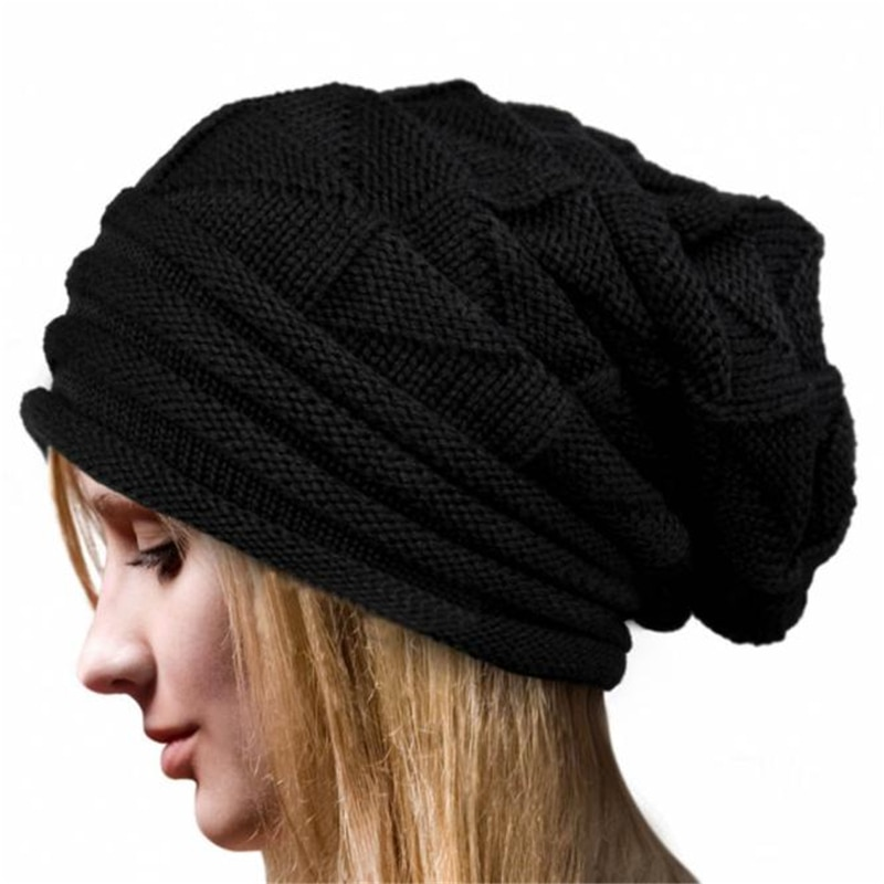 DKNY Women's Slouchy Beanie Hat - In Focus Print, Black, One Size