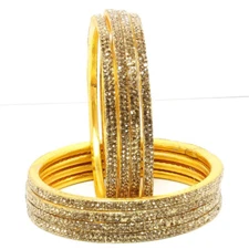 Suprimo 8 golden Indian Traditional Gold Plated Bangles Bracelet Women's & Girls