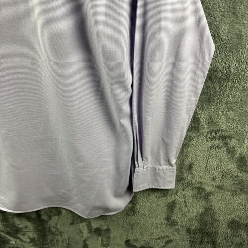 Polo Ralph Lauren Men Shirt 15 Purple White Micro Gingham Check Button Up Cotton - Picture 14 of 14