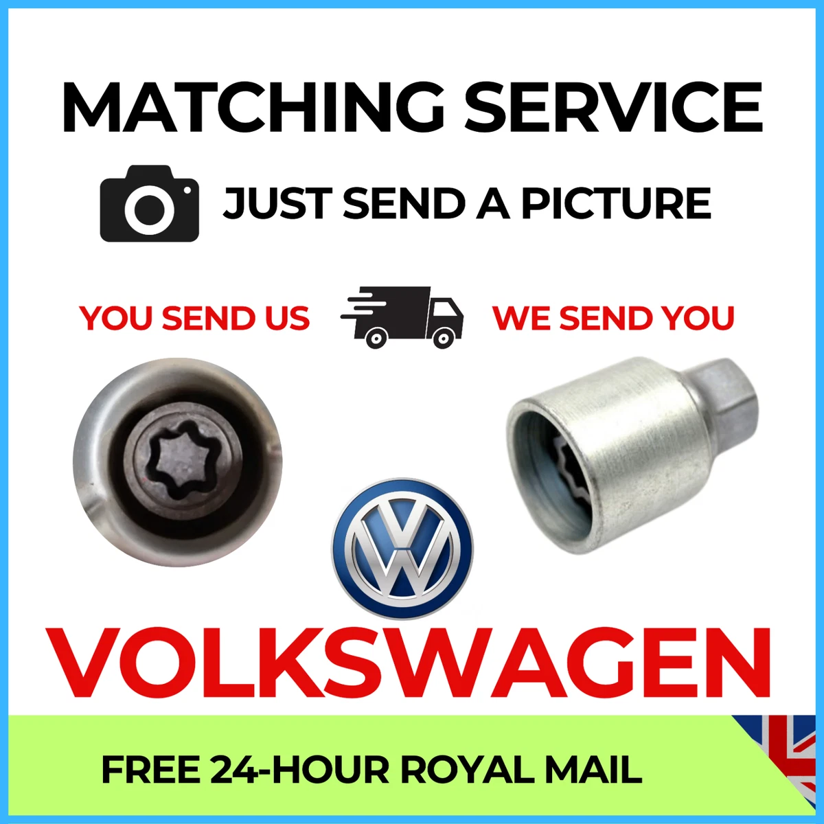 VOLKSWAGEN VW LOCK LOCKING WHEEL BOLT NUT REMOVER MASTER KEY SECURITY KEY OEM