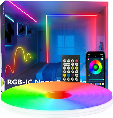 Segrass LED Neon Lights Strip 10M With Remote,APP Control,24v RGB Flexible Waterproof LED Strip Lights For Bedroom,Room,Outdoors Decor - View #8