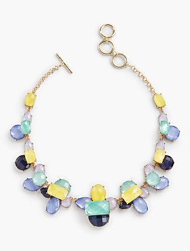 Talbots Yellow Green Multi Color Crystal Rhinestone Statement Necklace - Picture 2 of 5