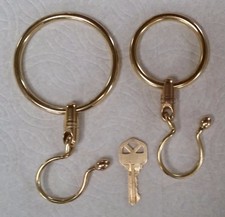 SOLID BRASS JAILERS TYPE KEY CHAIN 2" DIAMETER RING, MADE IN USA