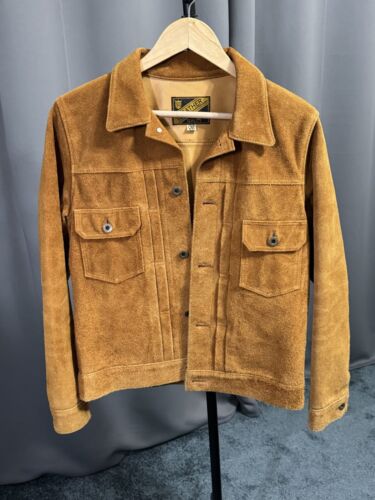 Y'2 Leather Camel Color Trucker Steer Rough Out Size 36 Y2 Jacket Type 2