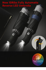 Automatic Sun Protection Umbrella Folding Waterproof Windproof with LED Light.