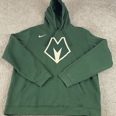 Nike Milwaukee Bucks Pullover Hoodie Men s XL Green NBA Basketball R1