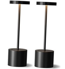 Cordless Table Lamp, 4000mAh Rechargeable Battery Powered Lamps, 3 2 Pack Black