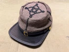 CIVIL WAR CONFEDERATE CSA INFANTRY JEAN WOOL LIEUTENANT OFFICER KEPI CAP-LARGE