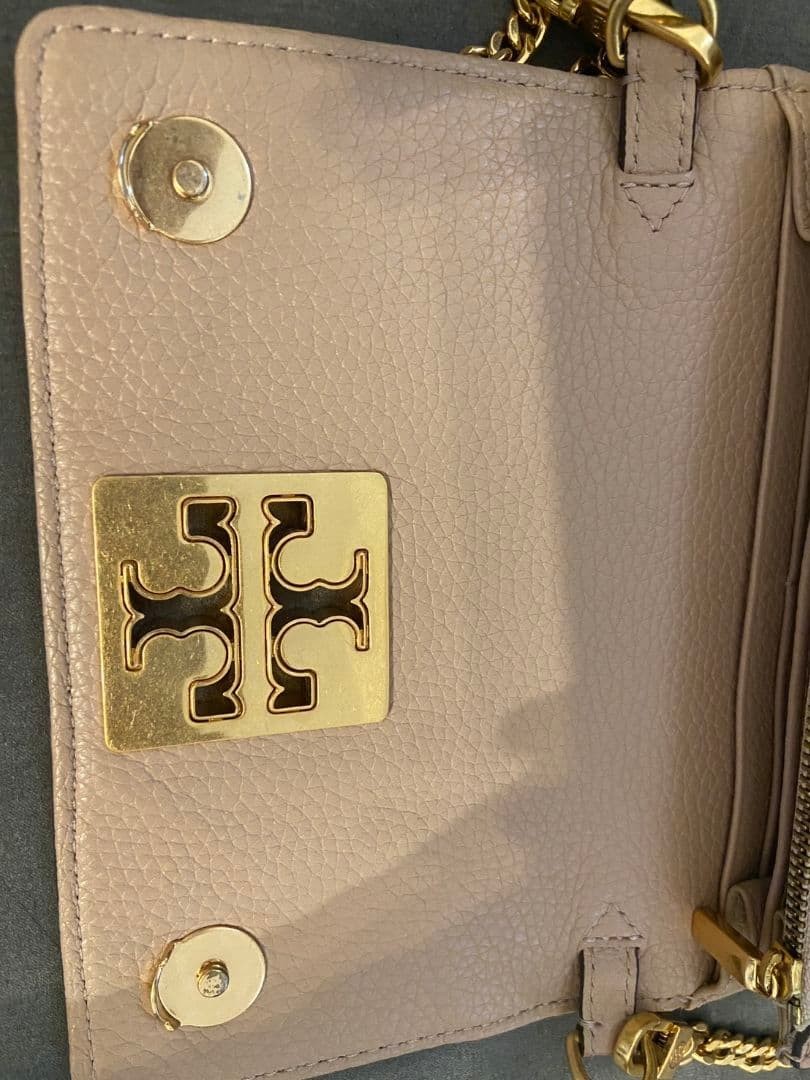 Tory Burch Shoulder Bag Chain Wallet Leather Beige Women's From Japan thumbnail 10