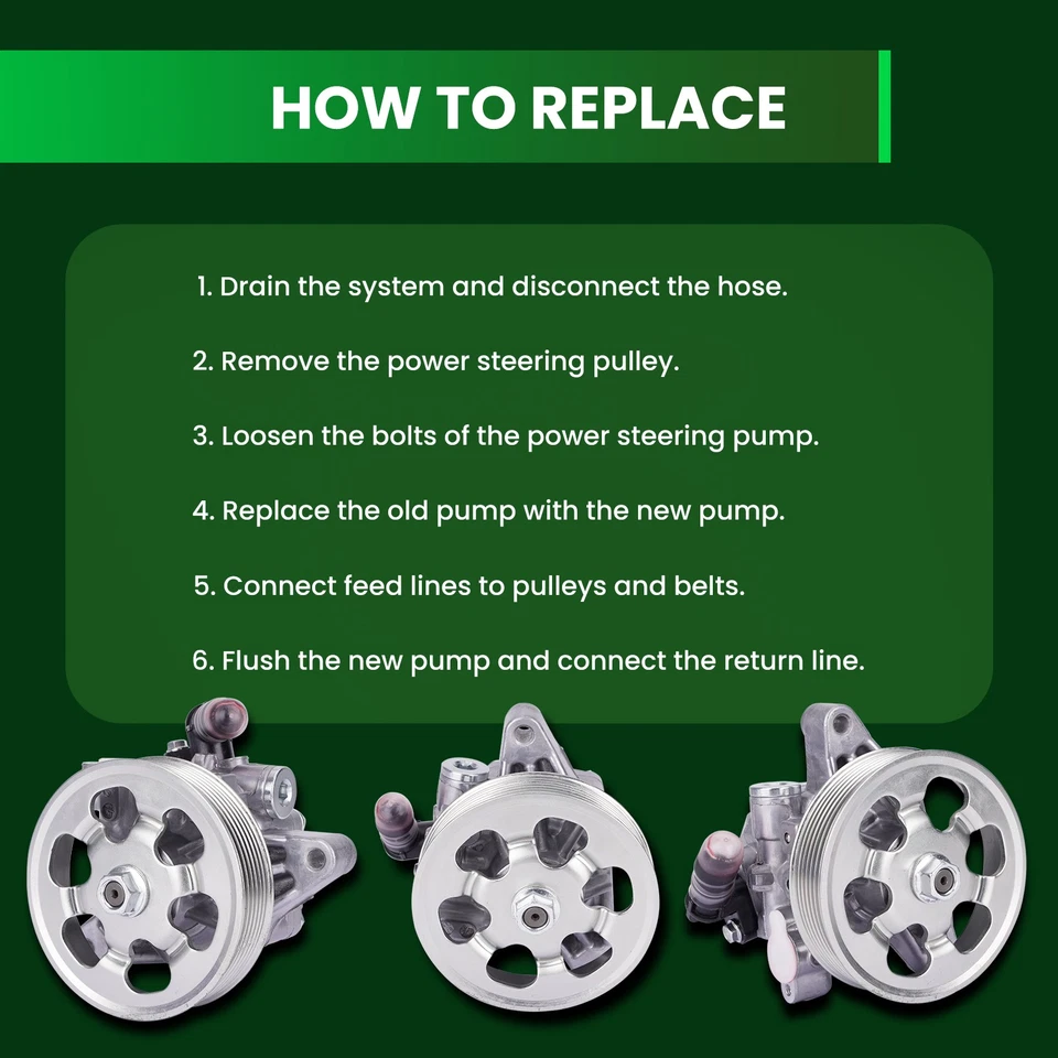 Bomba de direção hidráulica com ajuste de polia 2006-2011 Honda Civic 1.8L - Imagem 4 de 4