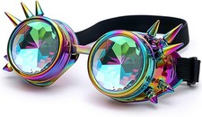 Kaleidoscope Steampunk Goggles Rave Glasses Rainbow Prism Diffraction EDM Psyche