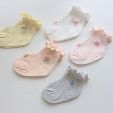 Baby Girl Casual Thin Sock Breathable Mesh Elastic Lace Ankle Socks Summmer Soft