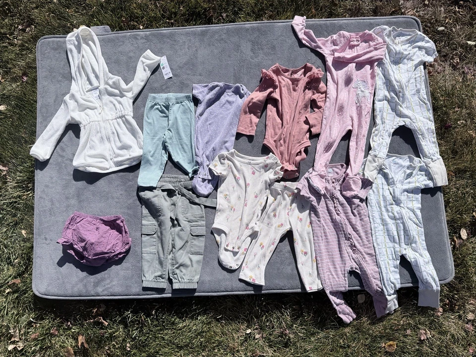 Ropa Bebé: Lote de 12 Piezas Niñas Otoño/Invierno 12 Meses Una Pieza Mameluco Leggings Foto 3 de 4