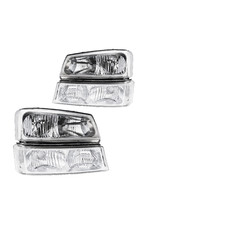 Kax Headlight Assembly Chrome Headlights Fit For 03-06 Silverado 1500/2500
