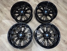 GENUINE BMW M3 E90/2/3 19 "INCH 220M SPORT 10 SPOKE GLOSS BLACK ALLOY WHEELS X4