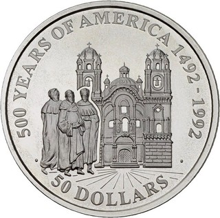 PRAGER: Cook Islands 50 Dollars 1991 Amerika Kathedrale von Cuzco [1396]#k