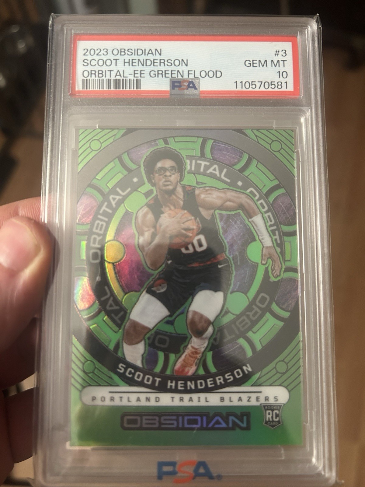 2023-24 Obsidian - Orbital Scoot Henderson #3 Electric Etch Green /25 (RC)