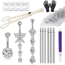 Yugui Belly Button Piercing Kit 17PCS - Body with Navel Rings...