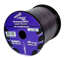 18 Gauge Car Audio Primary Wire 500ft  Purple   Remote, Power/Ground Electrical