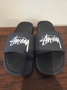 Nike Stussy x Benassi Off Noir Men\'s Slide Sandals Black US 9 Stussy x Nike Benassi Sandals, Mens Off Noir Slides CW2787  main image 4