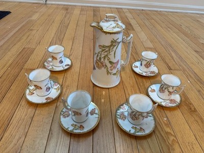 Antique 1890s T&V French Limoges Complete Chocolate Set