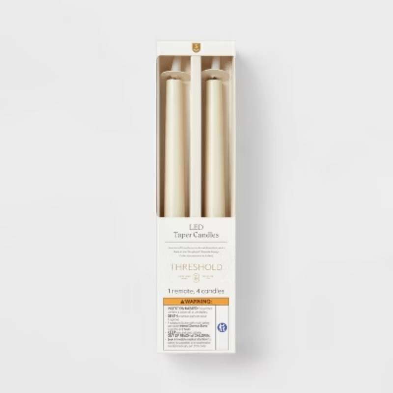 4pk Cream LED Taper Candles by Threshold