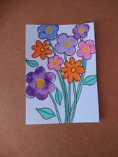 ACEO Original Acrylic Painting Landscape Miniature Art Card Scenery Flowers 28