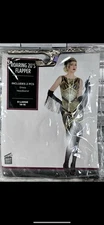 Roaring 20s Flapper Girl Gatsby Black & Gold Woman's Costume Halloween XL