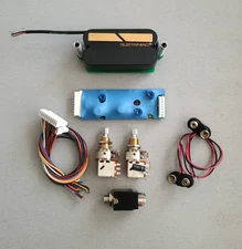 SUSTAINIAC STEALTH PRO EMG KIT WITH PUSH PULL POTS & BLACK/GOLD HUMBUCKER DRIVER