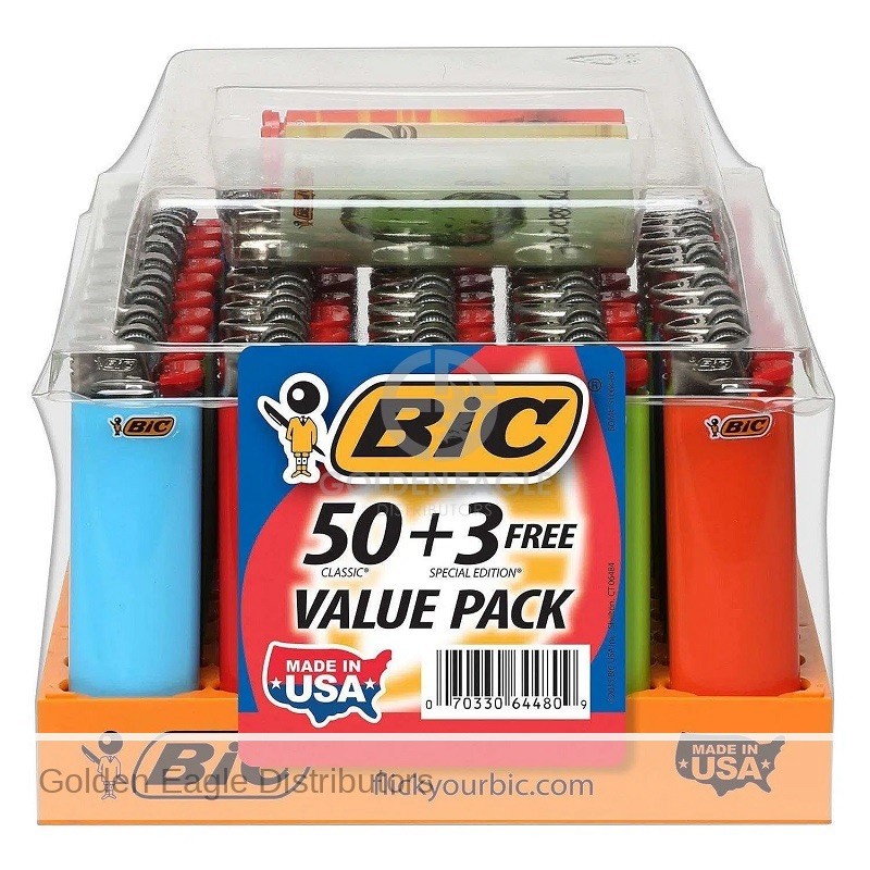 S, Assorted Colors, 50-count Tray Of Lighters + 3 Free