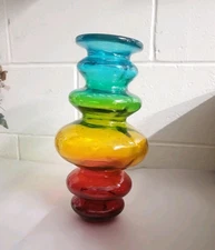 🌈VTG 1970s Murano Carlos Nason Mazzega Mid Century Modern Blown Glass Rainbow🌈