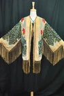 Classic Baby Golden Hippie Peacock Duster Kimono Opera Jacket Burnout Velvet
