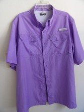 Habit Men's Fishing Shirt Vented 40 Solar Factor Lavender Large