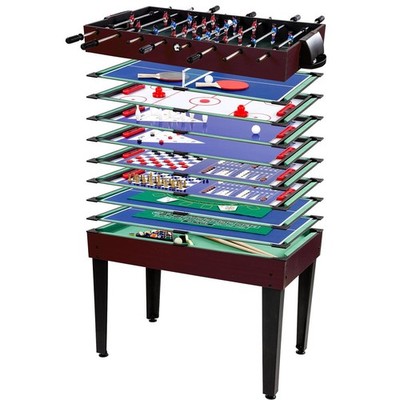 GAMES PLANET  Multigame Spieletisch 15 in 1, dunkles holzdekor