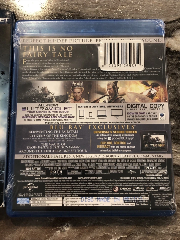 Snow White And The Huntsman 2012 Blu-ray Unrated Extended Edition New Sealed - Image 4 of 4