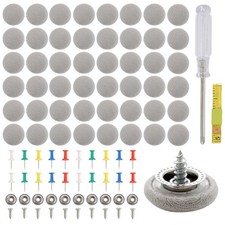 60pcs Car Roof Headliner Repair Button Rivets, Grey Flannelette Snap Retainer