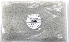 RARE 1/2 Pound 8/0 Greasy White Seed Beads African Trade Original V 291