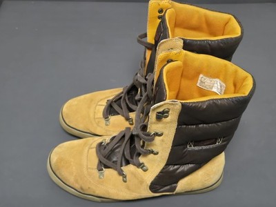 Timberland Deering Puffer Boots Womens 9 Brown Leather Winter Lace Up Quilted