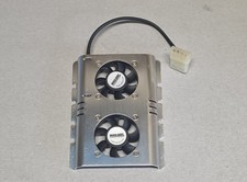 Vintage 3.5" HDD Hard Drive Dual Cooling Fan Cooler Bracket PC Case