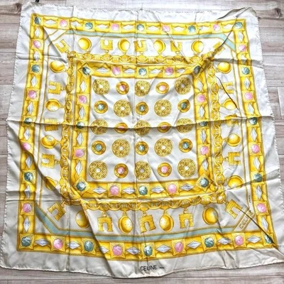 Écharpe en soie Céline Triomphe Macadam Bijou Pattern 85 cm - Photo 1/4