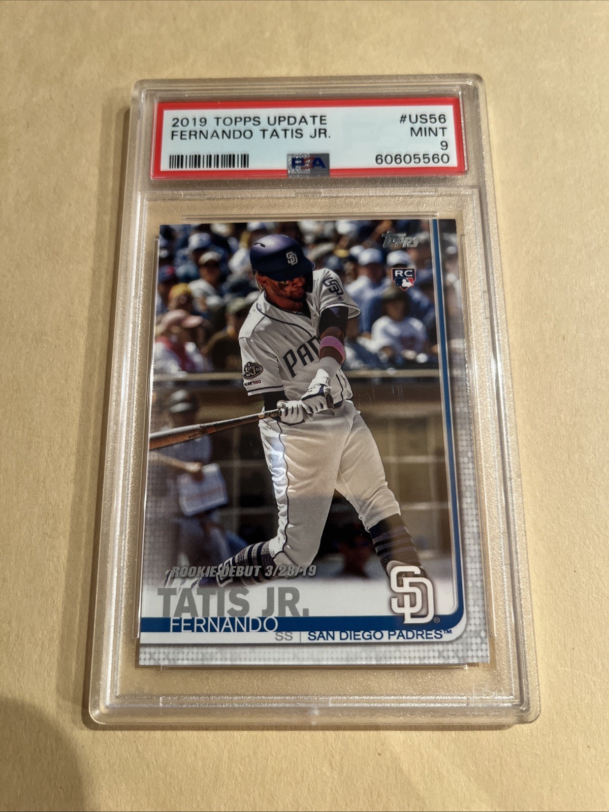 2019 TOPPS CHROME UPDATE #54 FERNANDO TATIS JR. PSA 9