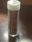 50x Lincoln Wheat Cents – Mixed Dates – Stored in Screw-Cap Coin Tube