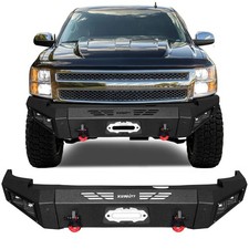 Vijay Front Bumpers Fits 2007-2013 Chevy Silverado1500 With Winch Plate & Lights